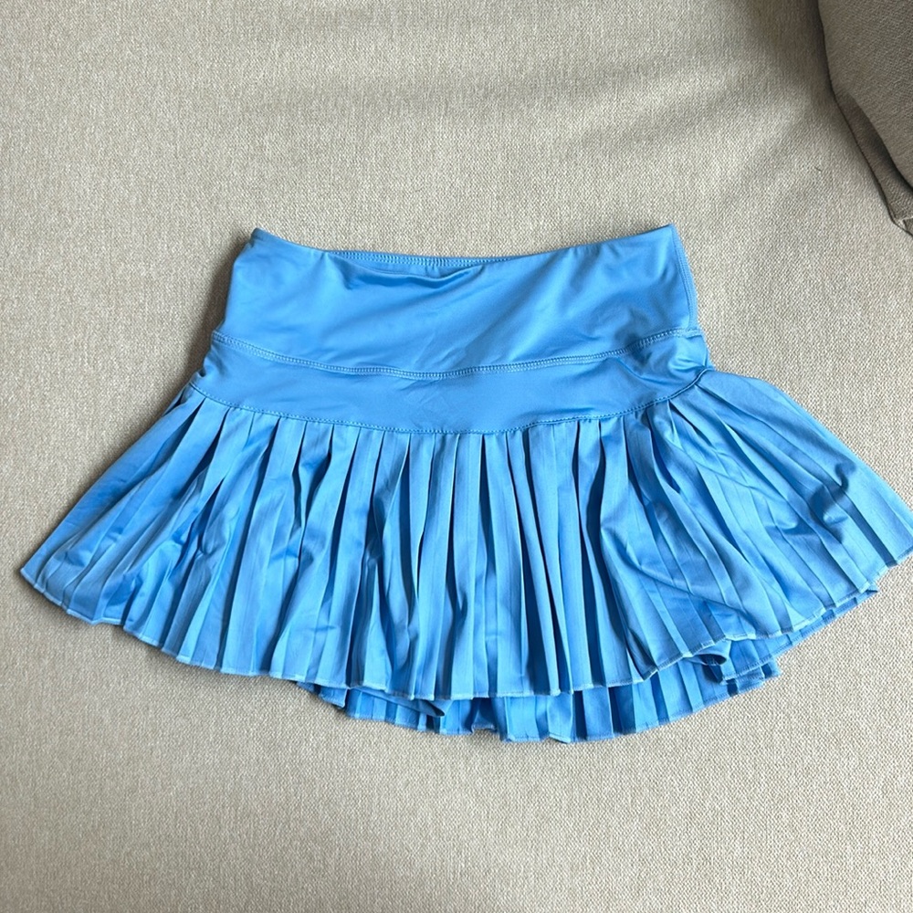 Blue Pleated Athletic Skirt - Women